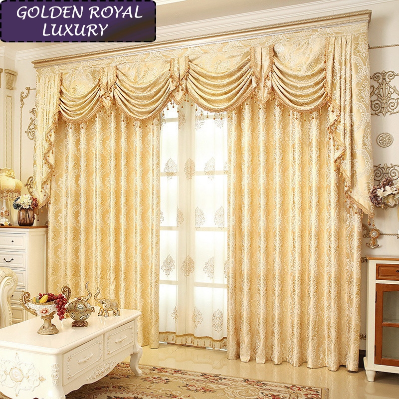 Luxury Curtains: Multi-Layered Valance Beaded Tassel Fringe