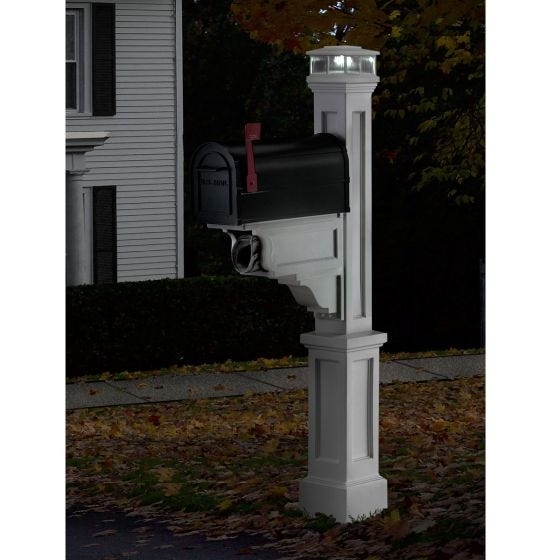 Mailbox Post: Architectural Recessed Panels with Integrated Solar