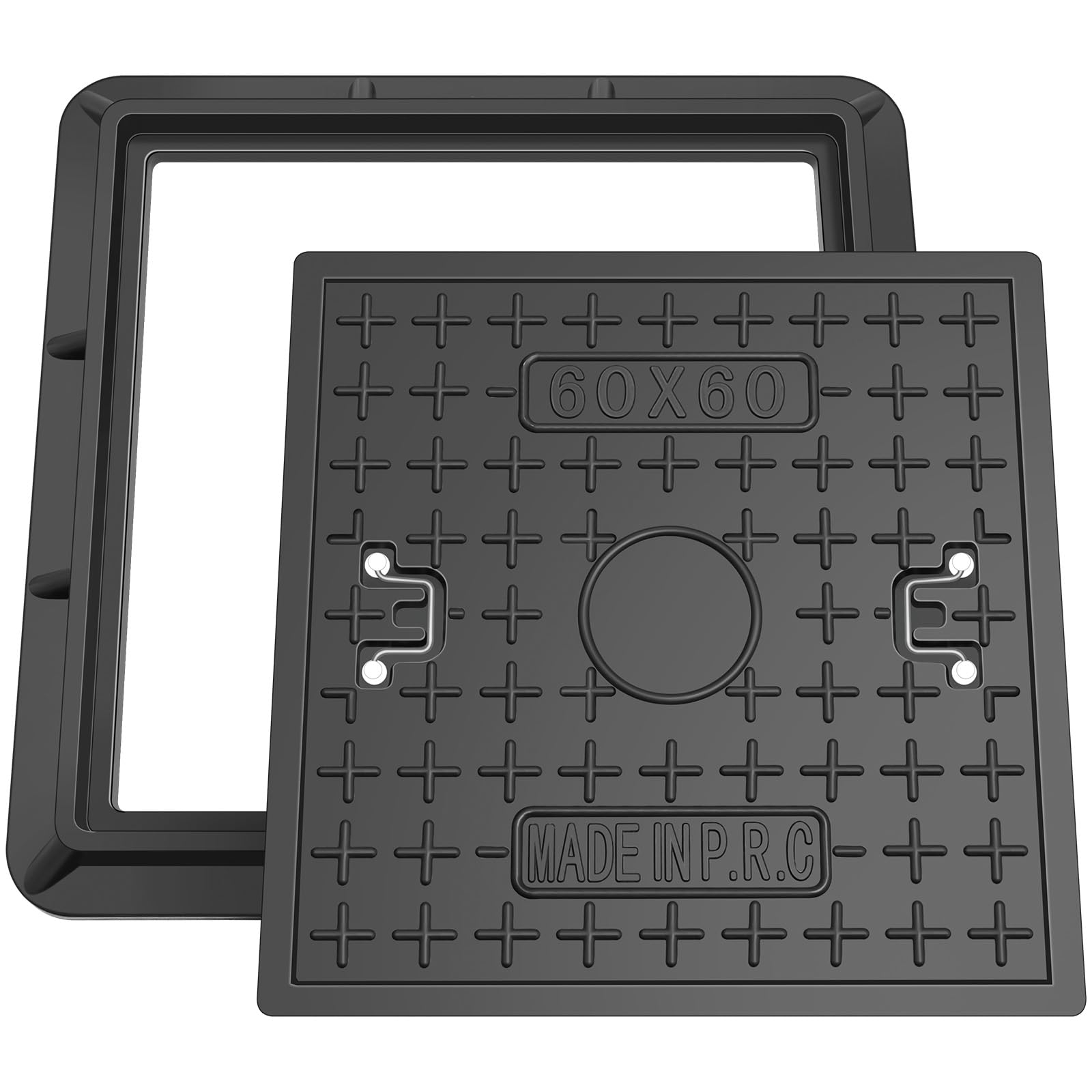 Manhole Cover Square 60x60 Recessed Metal Handles Septic Lid
