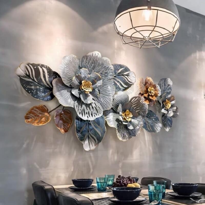 Metal Wall Art Layered 3D Large 3D Flower Wall Sculpture