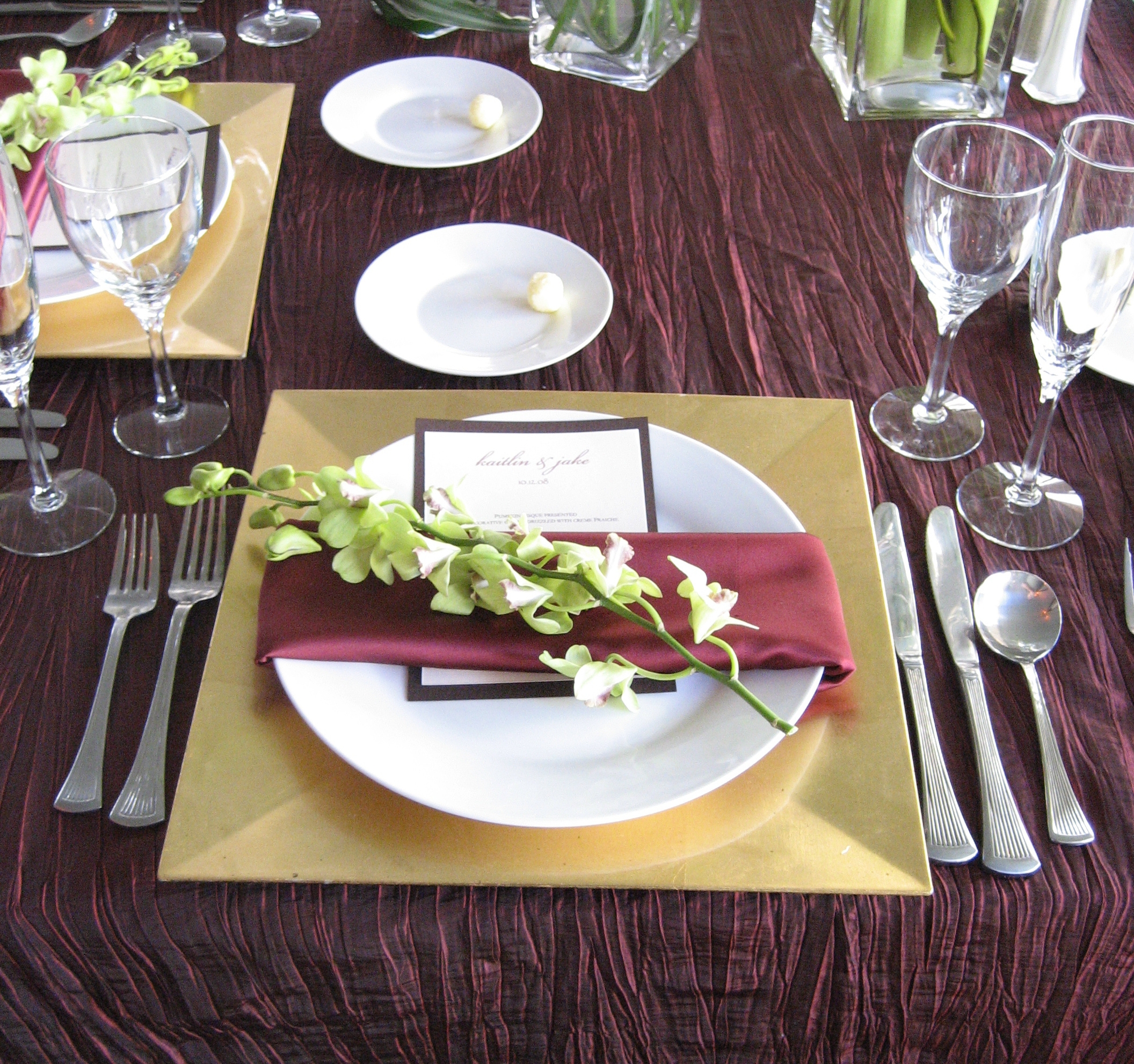 Metallic Charger Plate Square Gold Finish Plum Decor