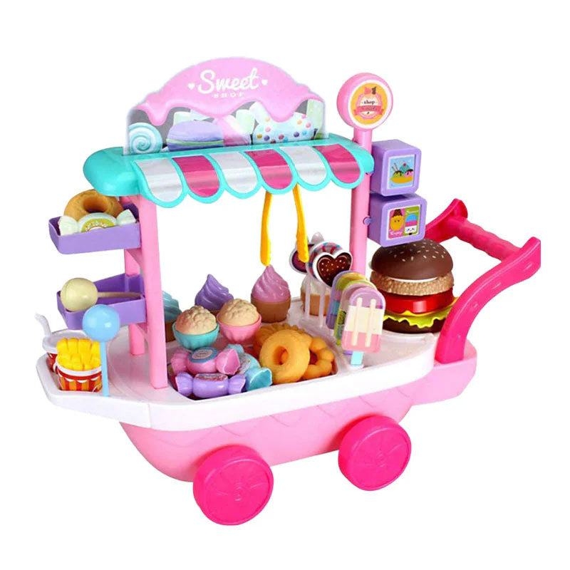 Miniature Food Accessories Toy Cart and Sweet Shop Signage