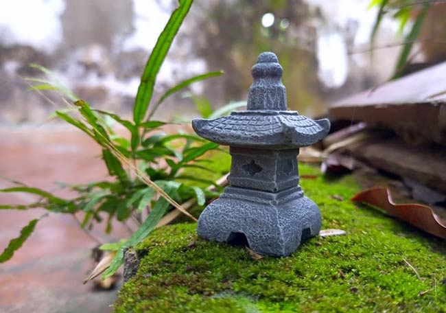 Miniature Pagoda Flared Roof Stone Garden Accessories