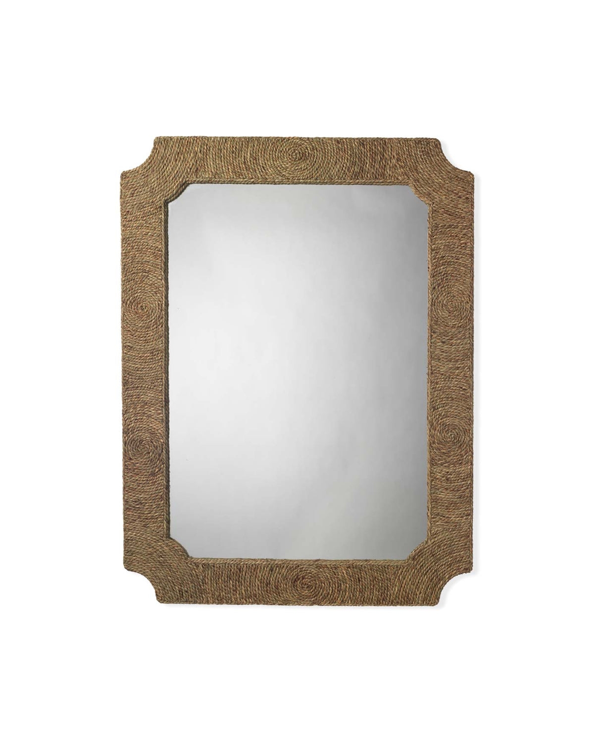 Mirror: Notched Corners Concentric Woven Rope Frame