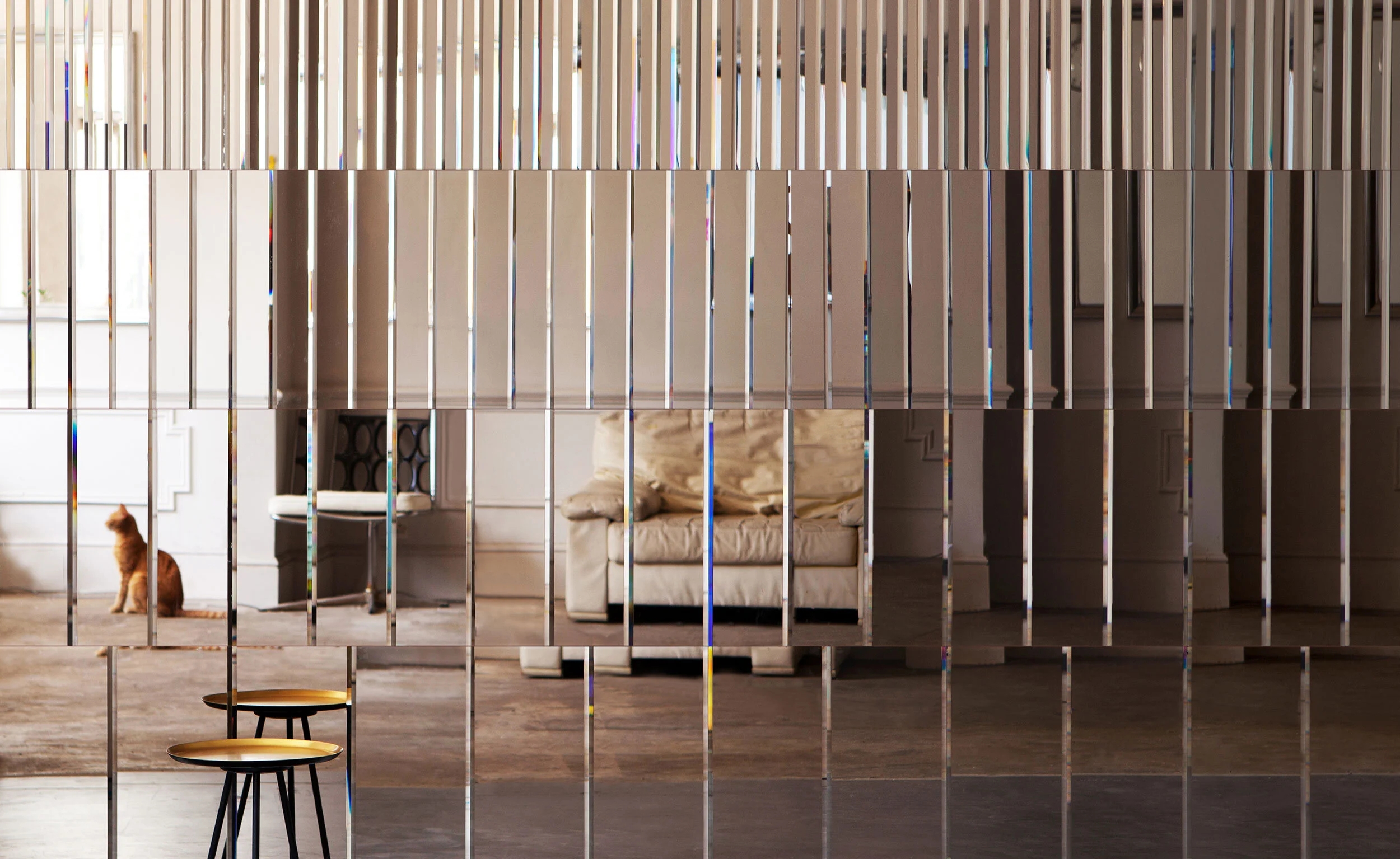 Mirror Panel with Fragmented Reflection Architectural Panel