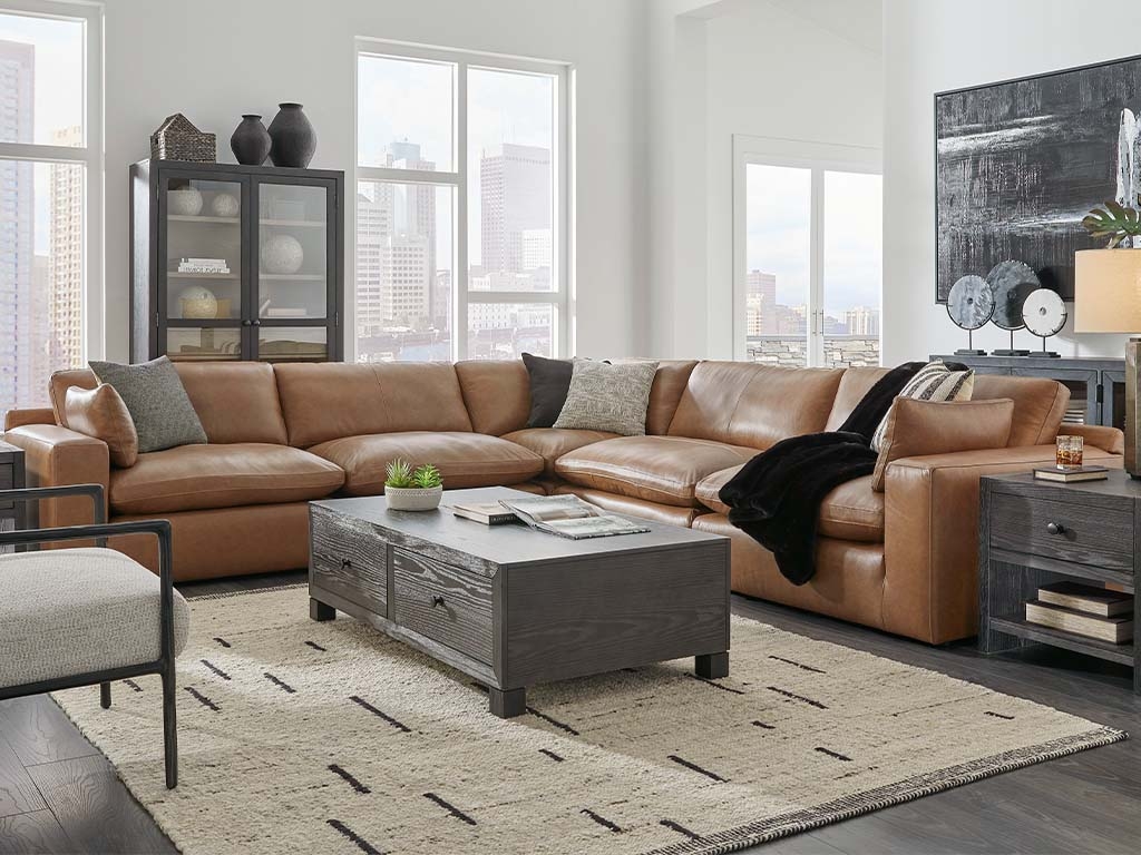Modular Sectional Overstuffed Seat Cushions Upholstery