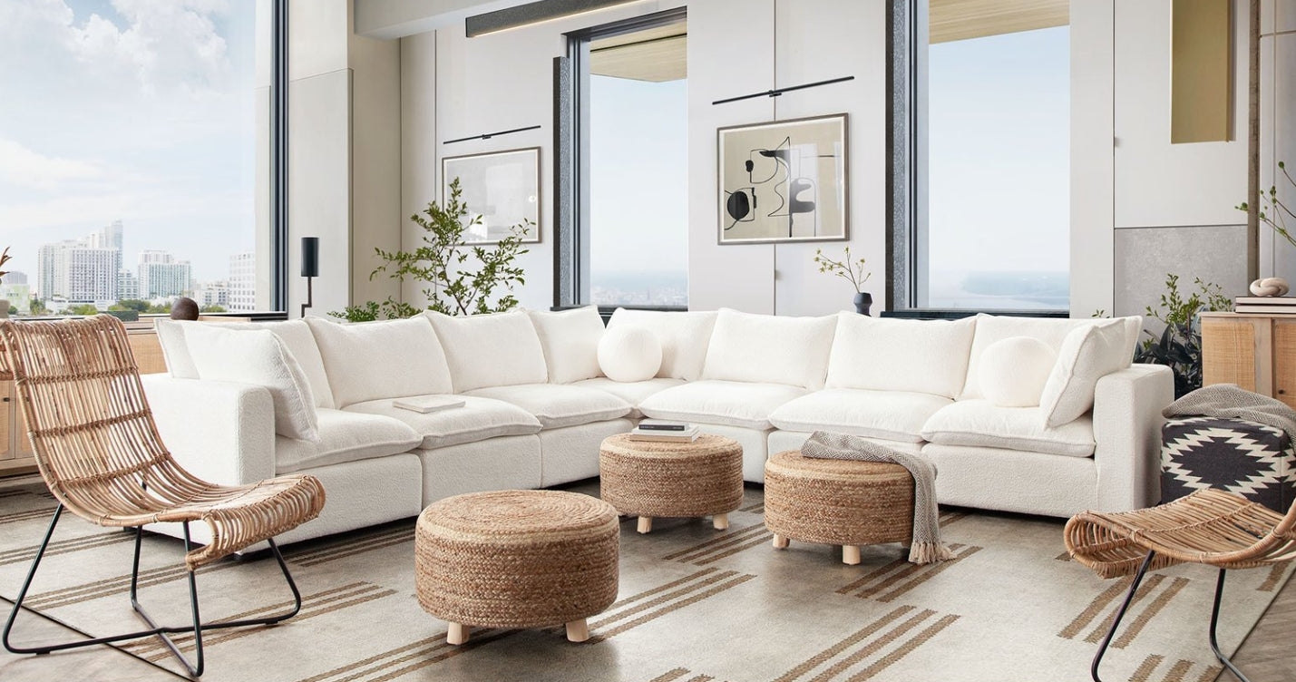 Modular Sectional Plush Cushions Deep Seat Modular Sectional