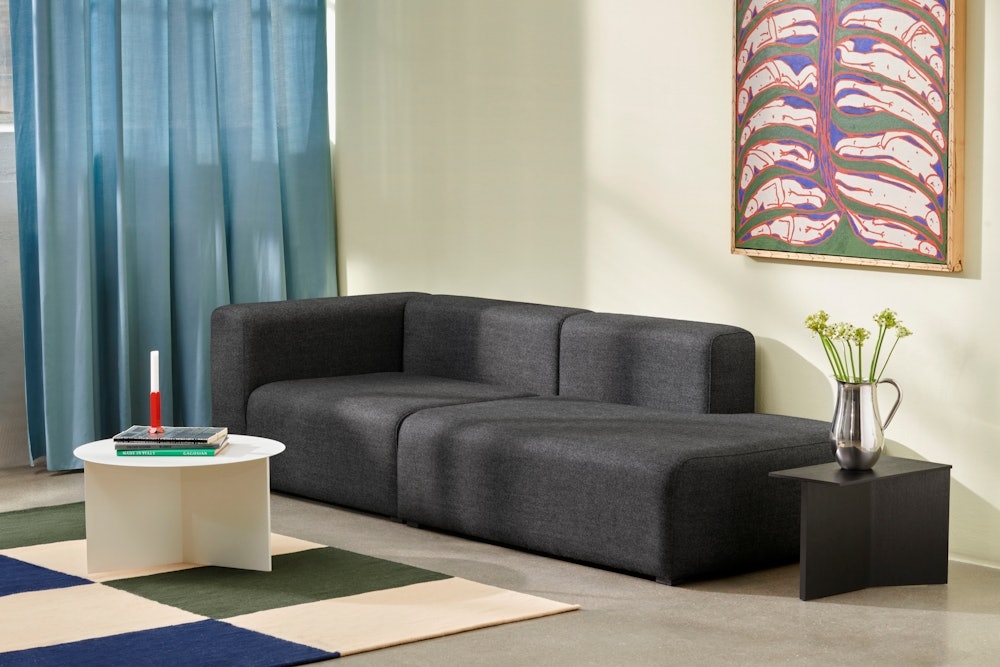 Modular Sofa Charcoal Textured Fabric Contemporary Lounge