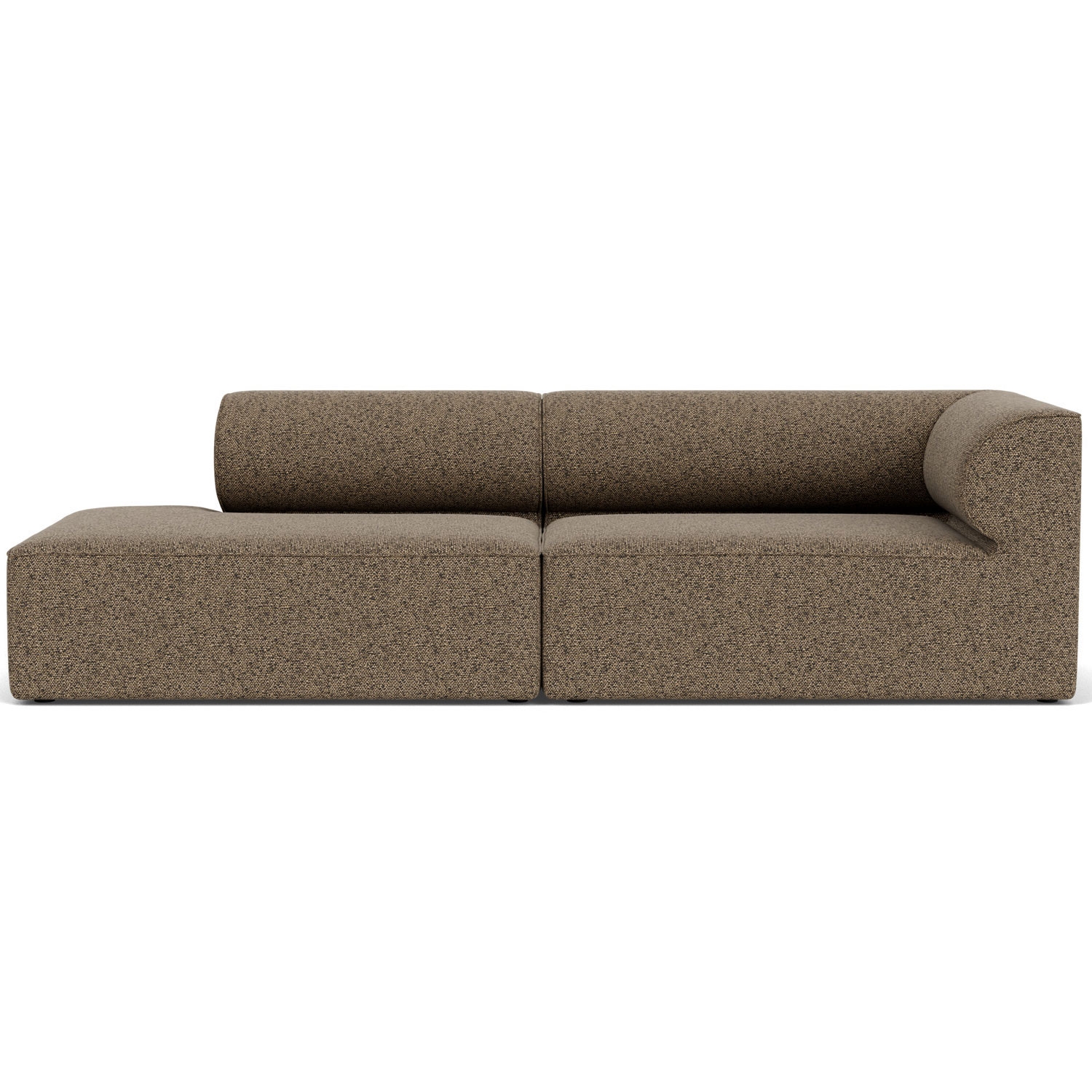 Modular Sofa Cylindrical Backrest Speckled Boucle Sectional