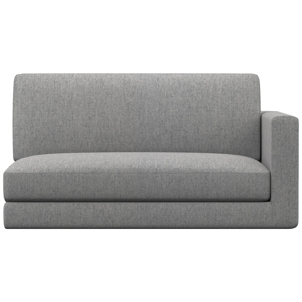 Modular Sofa Single Armrest Minimalist Grey Sofa Section