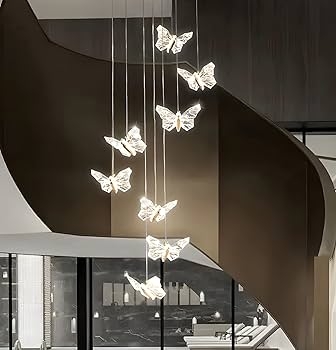 Multi Pendant Chandelier Adjustable Butterfly Staircase Lighting