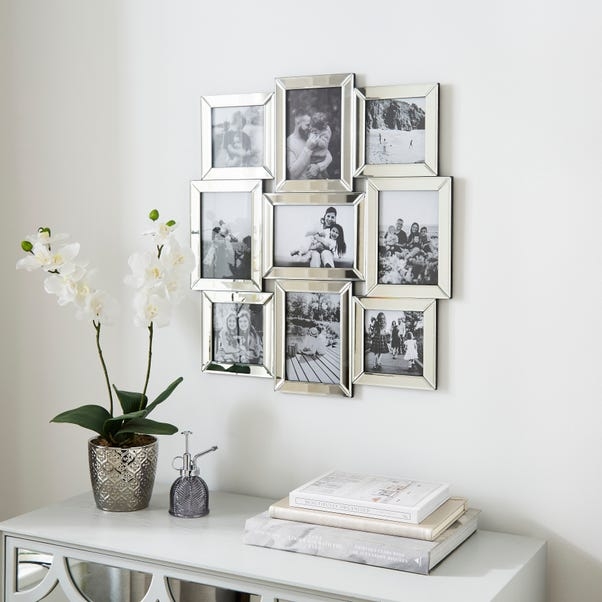 Multi Photo Frame 9 Photo Capacity Silver Gallery