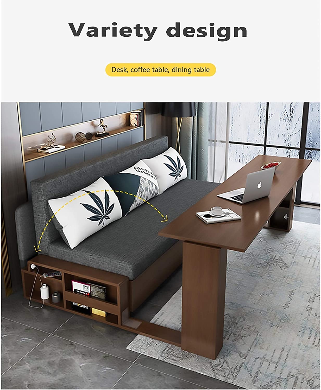 Multifunctional Sofa Bed: Swivel Multifunctional Sofa with Table