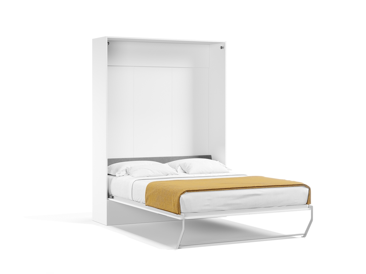 Murphy Bed with Sled Style Legs and White Queen Wall Bed