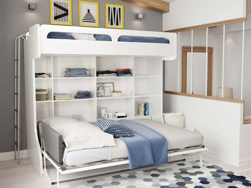 Murphy Bunk Bed including Built In Storage Space Saving Bed