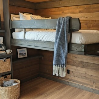 Murphy Loft Bed with Slate Blue Finish and Blue Loft Bed