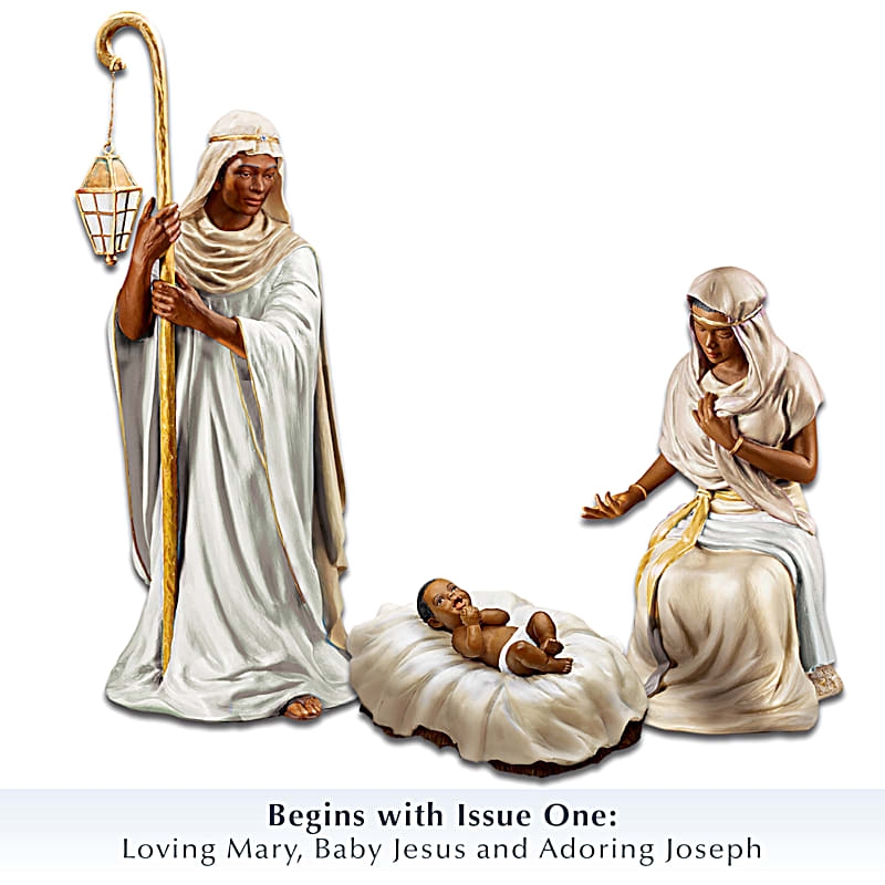 Nativity Set: Black Nativity Scene Set Three Piece Figurines