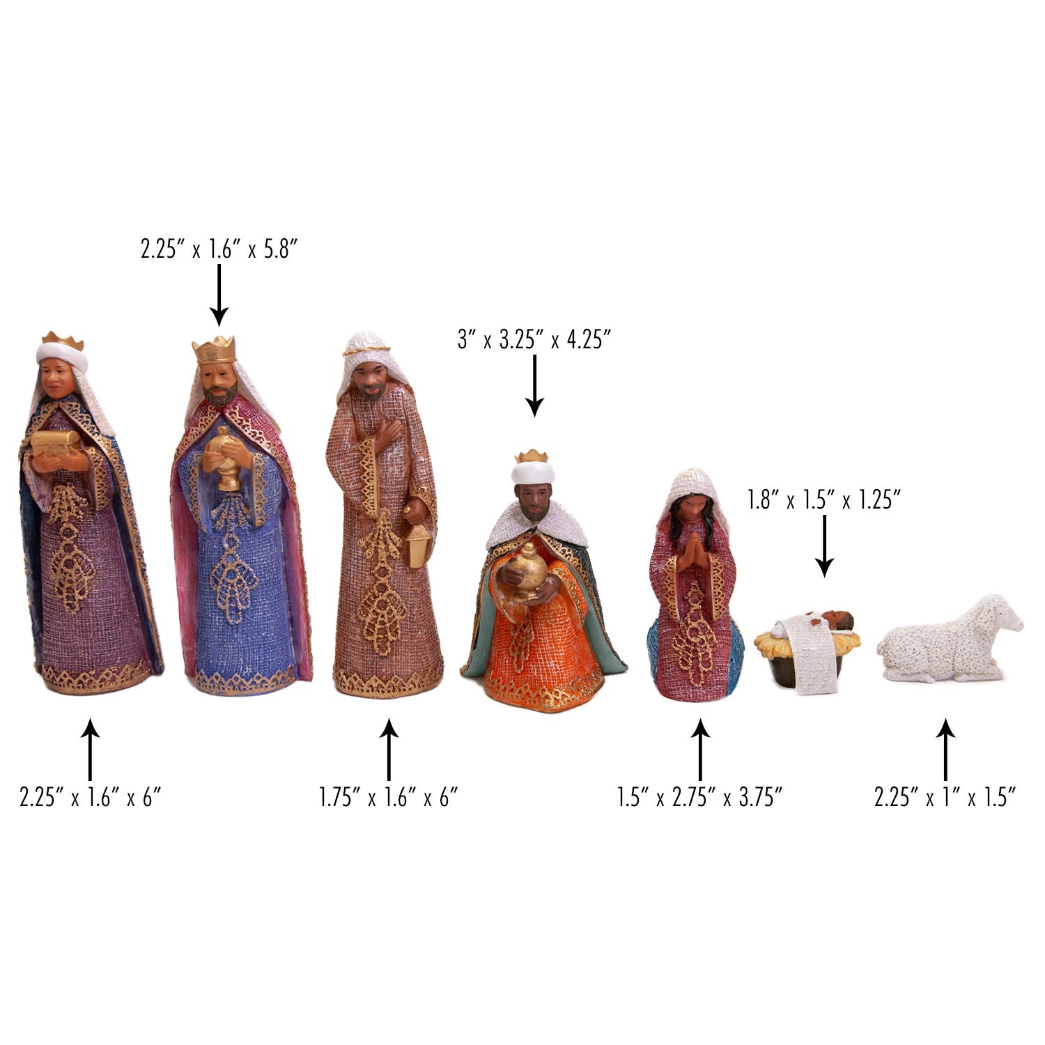 Nativity Set: Gold Filigree 7-Piece Cultural Display