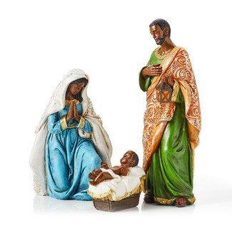Nativity Set: Gold Scrollwork Vibrant Textiles Nativity Set