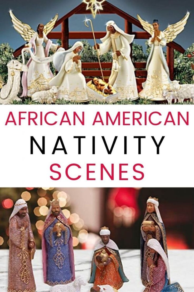 Nativity Set: Ornate Details and Black Nativity Scene