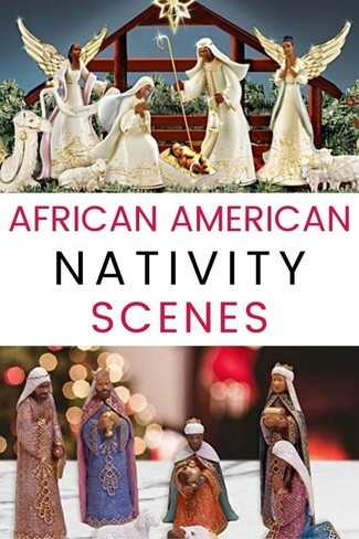 Nativity Set: Ornate Details and Black Nativity Scene
