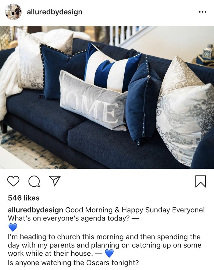 Navy Sofa Studded Trim Velvet Modern Glam Lounge Room