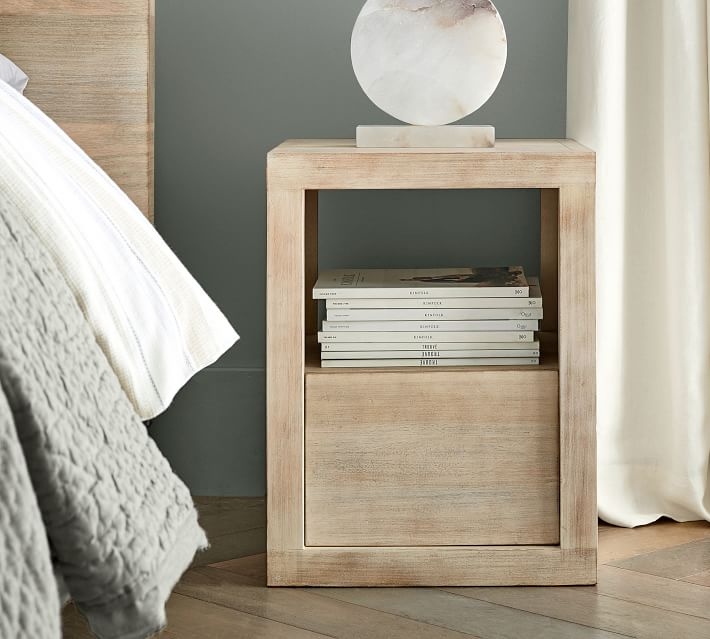 Nightstand for Small Space Bedroom Storage with Open Cubby