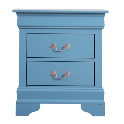 Nightstand in Dusty Blue Finish Dusty Blue Nightstand