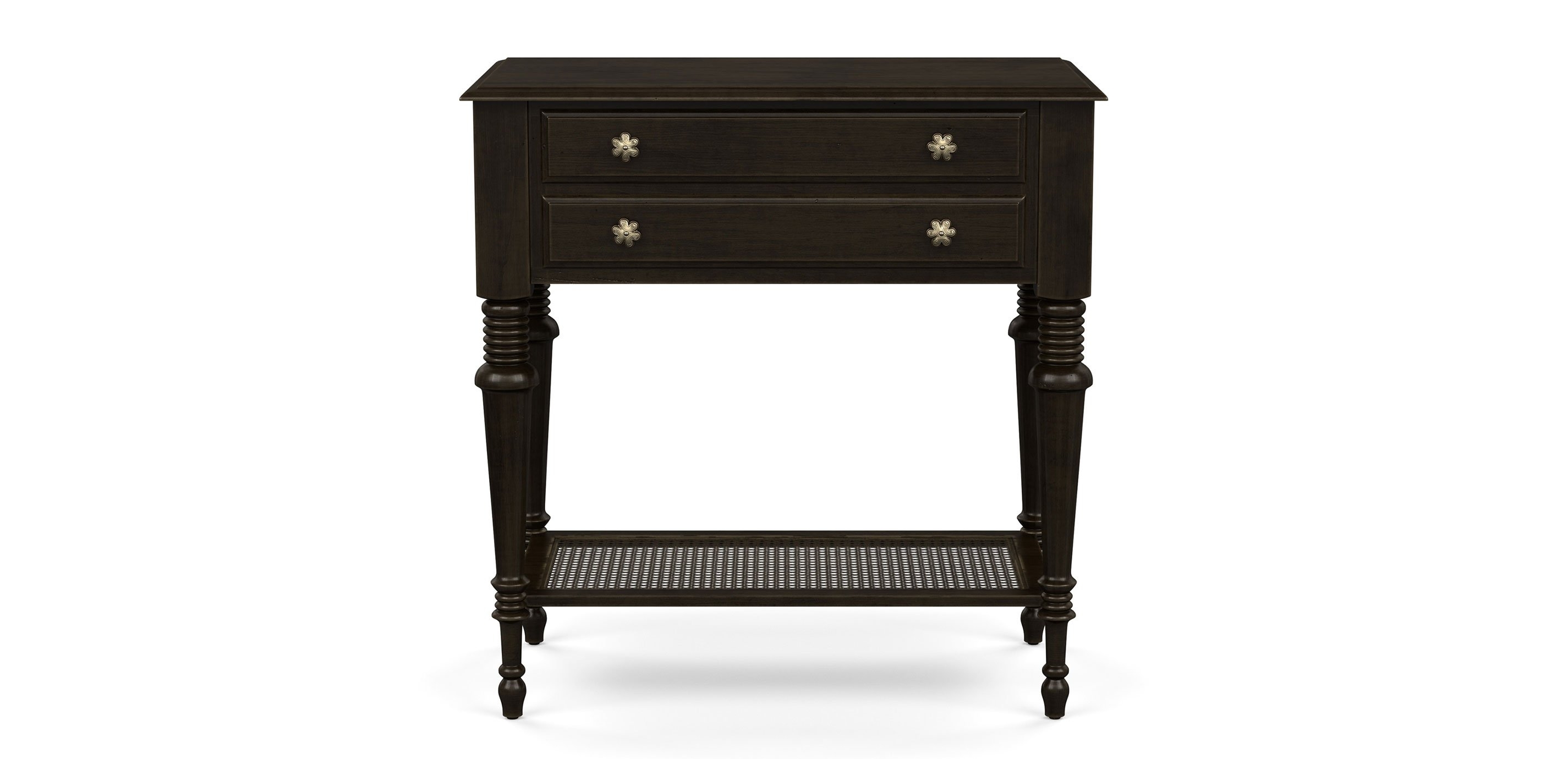 Nightstand in Espresso Brown with Traditional Turned Legs