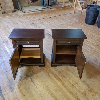 Nightstand with Crystal Knobs for Reclaimed Interior