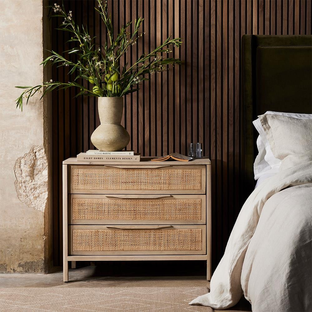 Nightstand with Extra Wide Silhouette and Coastal Dresser