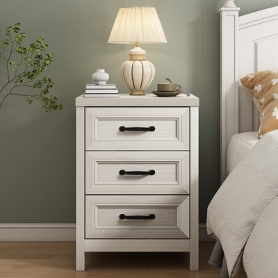 Nightstand with Framed Fronts Farmhouse Style Bedside Chest