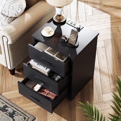 Nightstand with Integrated Power Nightstand Charging
