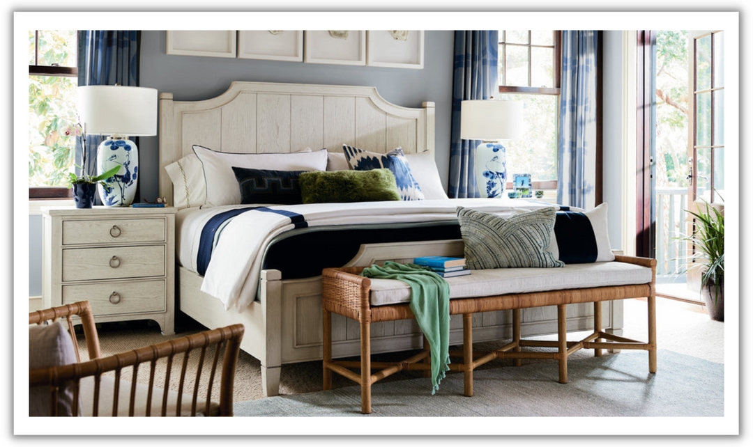 Nightstand with Planked Texture and Whitewashed Furniture