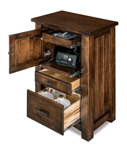Nightstand with Pull-Out Shelves for Deep Drawer Storage