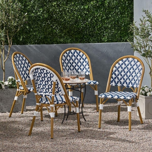 Outdoor Dining Chair Bamboo Print French Bistro Chairs