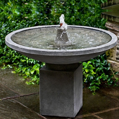Outdoor Fountain Square Pedestal with Unique Leaf Impressions