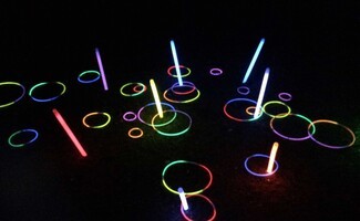 Outdoor Game Set: Neon Glow Ring Toss for Nighttime Activity