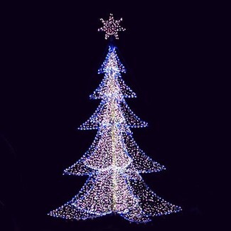Outdoor Light Tree Six Sided Scalloped Custom Holiday Tree