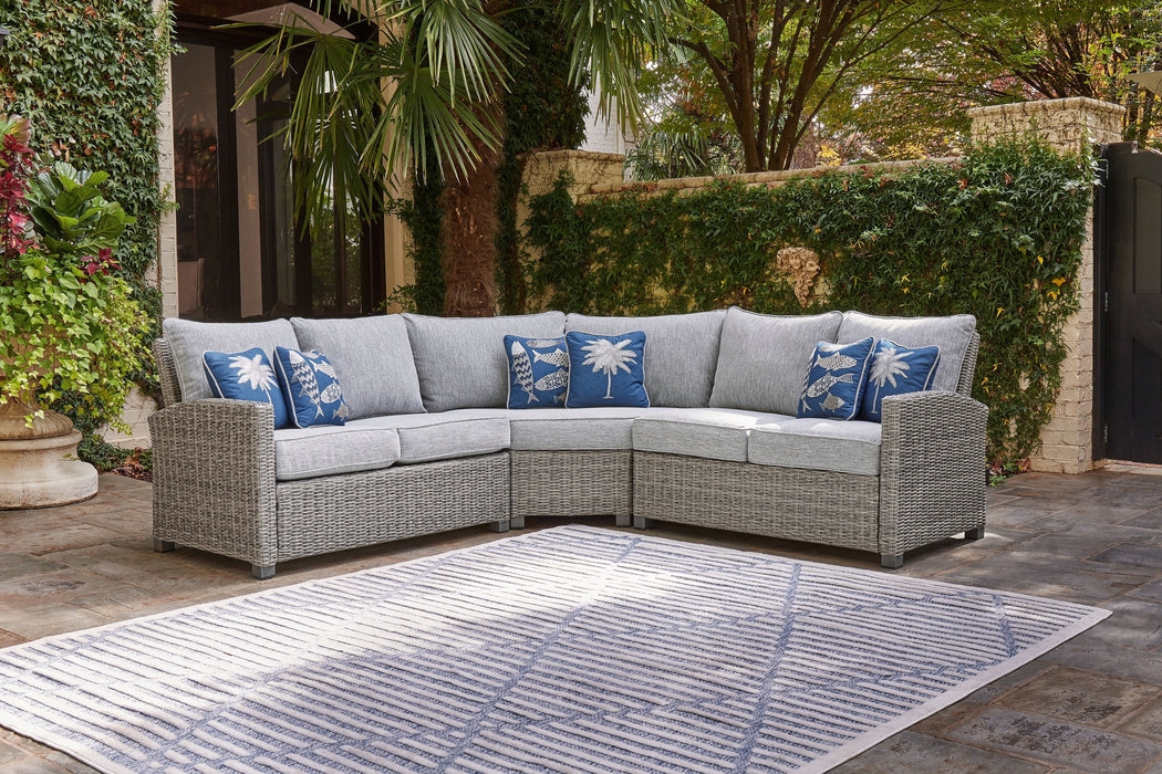 Outdoor Sectional Driftwood Wicker Three-Piece Set