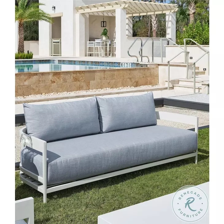 Outdoor Sofa Curved Frame Ends Chalk White Bench