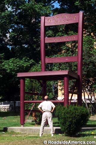 Oversized Chair Engraved Text Giant Mahogany Chair