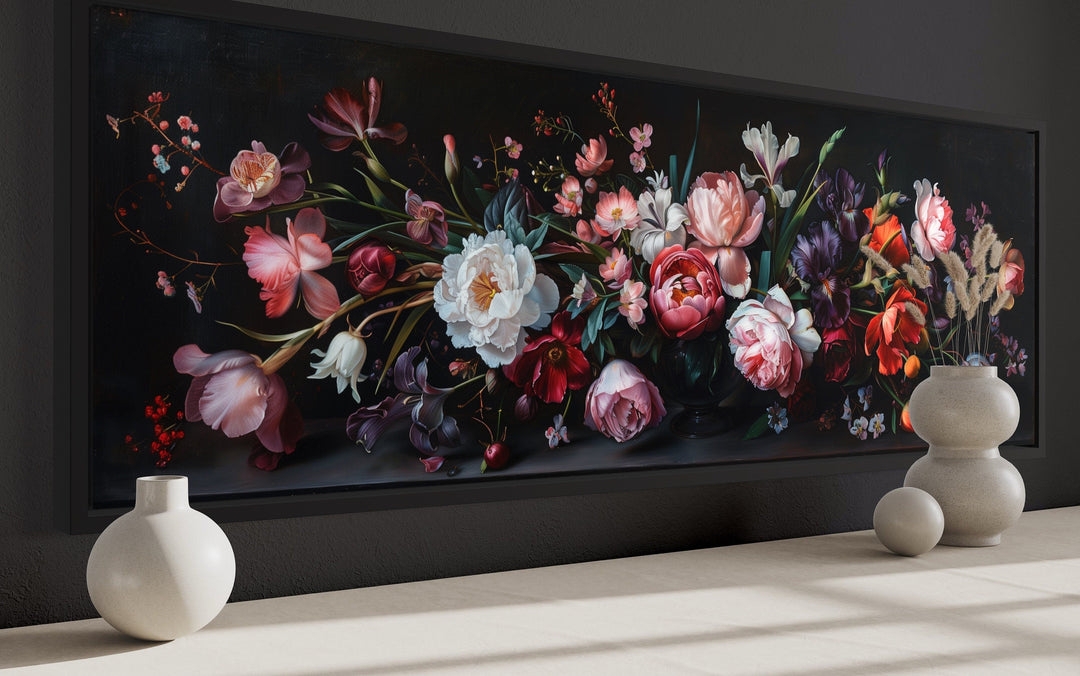 Panoramic Wall Art Wide Panoramic Moody Botanical Decor