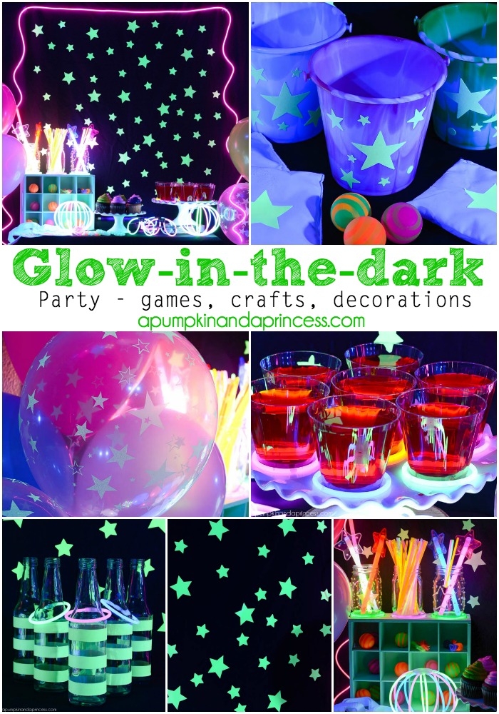 Party Decor Set: Neon Border with Blacklight Responsive Stars