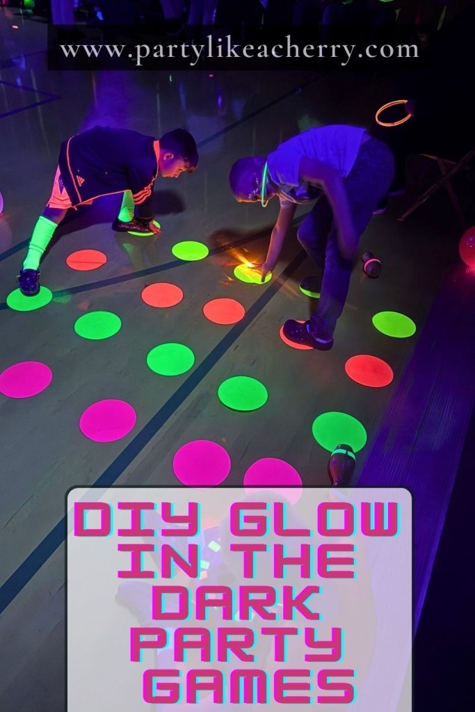 Party Game Set: Neon Green Floor Decals for DIY Glow Party