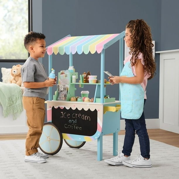 Pastel Mint Play Cart: Chalkboard Front Scandinavian Style