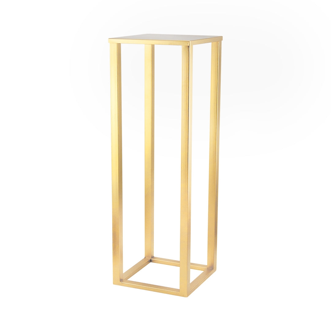 Pedestal Stand Brushed Gold Tall Metallic Display Column