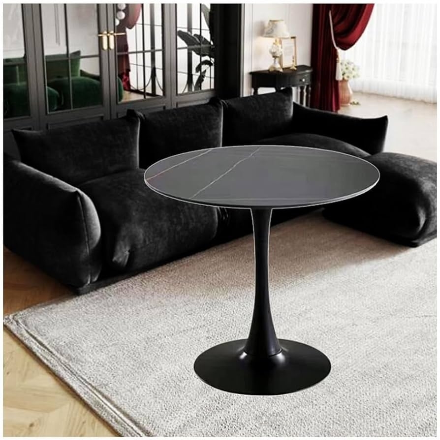 Pedestal Table Tulip Base Matte Black Tulip Pedestal Table