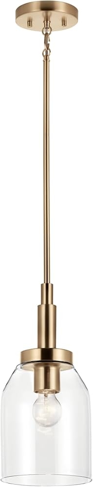 Pendant Light Bell Shaped Glass Champagne Bronze Mini Pendant