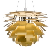 Pendant Light: Brass Finish and Layered Scales Fixture